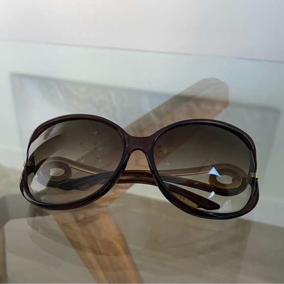 Dior Oversized Womens Sunglasses Brown Gold DIORVOLUTE2F - Picture 6 of 16